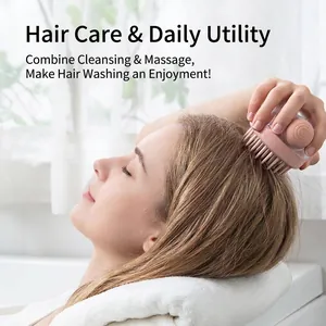 Ergonomische Silikon-Kopfhautmassagebürste für die gründliche Haarwäsche und Reinigung