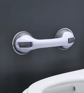 Détail d'une barre d'appui de sécurité à ventouse blanche pour portes et salles de bain