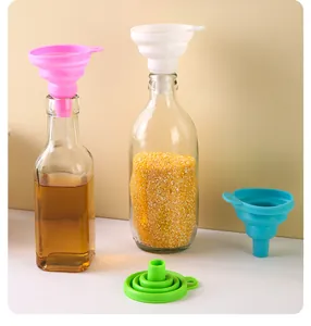 Embudos de silicona plegables para cocina ideales para líquidos y granos