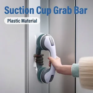 Poignée de Porte à Ventouse Moderne Sans Perçage Barre d'Appui de Sécurité pour Salle de Bain Porte Coulissante en Verre Placard