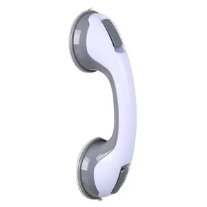 Poignée de sécurité à ventouse portable blanche et grise pour salle de bain et portes