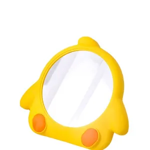 Cute yellow chick cartoon desktop makeup mirror for vanity decoration or wall mounting
