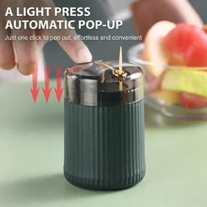 Automatic Toothpick Holder Press Type Modern Luxury PP Plastic Dustproof Toothpick Dispenser For Home Living Room Table Decor