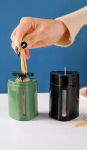 Automatic push-button plastic toothpick dispenser box with large capacity design