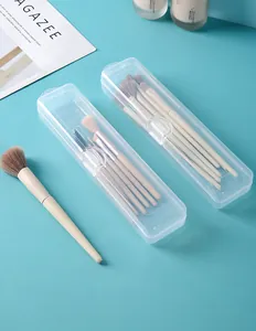 Transparente Make-up-Pinseltasche mit großem Stauraum und elegantem Klappdeckel