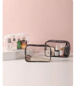 Große transparente wasserdichte PVC-Kulturtaschen für Make-up und Reise-Aufbewahrung