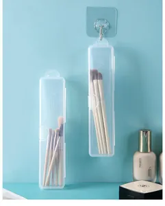 Tragbare transparente Make-up-Pinsel-Aufbewahrungsbox aus Kunststoff mit Deckel für die Reise