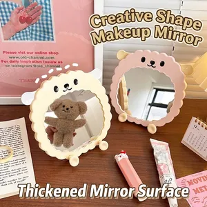Specchio da trucco carino a forma di pecora per scrivania con vetro ad alta definizione
