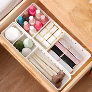 Organizador de Cajones Ajustable Caja Divisoria de Plástico para Escritorio Almacenamiento de Papelería Joyas Cosméticos Cubo de Organización