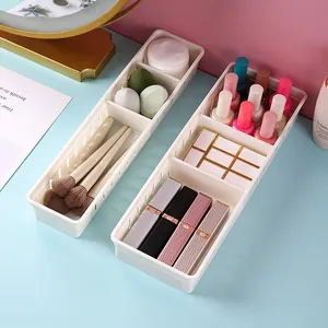 Juego de organizadores de cajones blancos desmontables para maquillaje y papelería