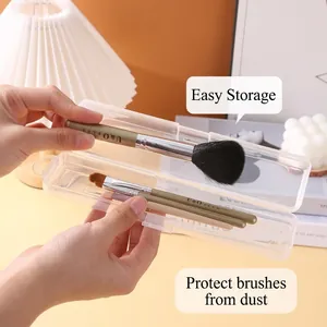Tragbare transparente Make-up Pinsel Aufbewahrungsbox für Reisen und Zuhause