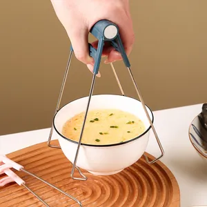 Stainless steel anti-scald bowl clip gripper for hot dishes and plates kitchen tool