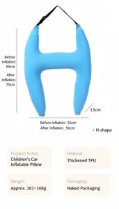 Dimensiones y especificaciones del material del cojín inflable azul en forma de H para coche