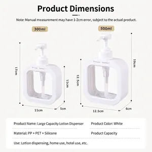 300ml und 500ml nachfüllbare Pumpflaschen aus Kunststoff für Shampoo und Lotion