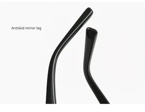 Close-up detail of the durable antiskid temples on these stylish black sunglasses