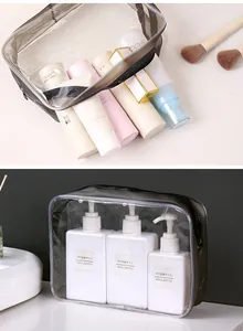 Geräumige transparente PVC-Kulturtasche mit Reißverschluss für Kosmetik und Reise