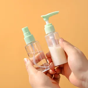 Botella de Spray Y Bomba Recargable de Viaje Portátil Contenedores Vacíos de Plástico Transparente Para Loción Cosmética