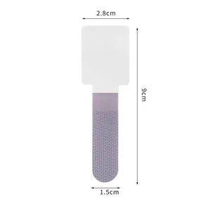 Organisateur de câbles velcro adhésif violet de 9 cm de haut et 2,8 cm de large