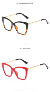 Detailansicht der Vintage-Cat-Eye-Brille in Schwarz-Hornbrille und lebendigem Rot