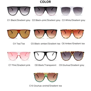 Elegante colección de gafas de sol unisex de gran tamaño en 10 variantes de color.