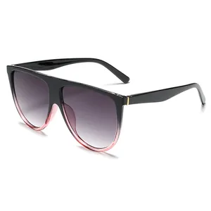 Gafas de sol de moda oversize de superficie plana con montura degradada rosa negra