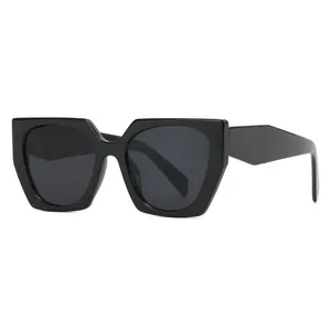 Luxurious Geometric Square Cat Eye Sunglasses For Women Men PC Frame UV400 Protection Retro Designer Fashion Eyewear