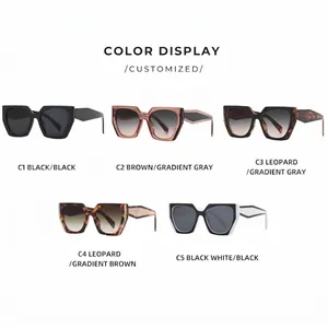 Geometric oversized sunglasses in multiple colors for men and women with UV400 protection