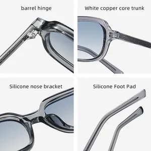 Detailed views of fashionable UV protection sunglasses with copper core temples
