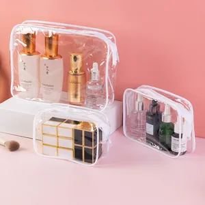 Klarer PVC Kulturbeutel Set für Kosmetik und Hautpflege Aufbewahrung