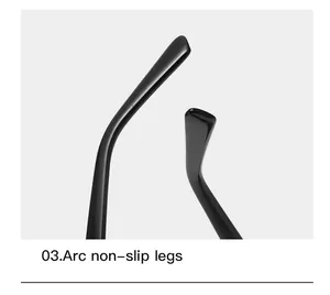 Vue détaillée des embouts de branches antidérapants noirs pour lunettes de soleil tendance