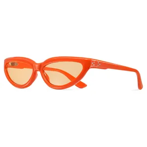 Lunettes de soleil œil de chat orange tendance pour femmes style vintage avec verres teintés