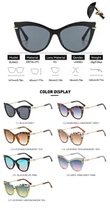 Spécifications et affichage des couleurs pour lunettes de soleil tendance œil de chat