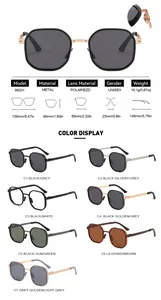 Detailed product specifications and multiple color variants for retro polarized sunglasses