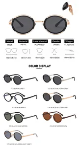 Specifiche tecniche e varietà di colori per occhiali da sole tondi vintage