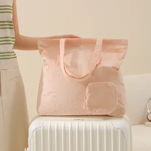 Große faltbare rosa Reisetasche aus wasserdichtem Taslan-Gewebe für Reisegepäck