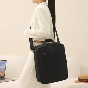 Large capacity black travel storage bag with shoulder strap for luggage