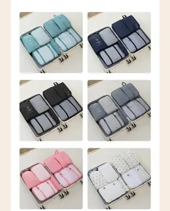 Six-color collection of cation Oxford cloth travel packing cube sets in suitcases