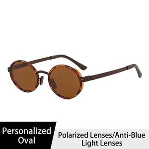 Westerse Vintage Ronde Gepolariseerde Zonnebril Voor Dames Heren Roestvrij Stalen Frame UV400 Bescherming Outdoor Rijden Mode Brillen