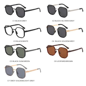 Vintage polarized sunglasses for men featuring a variety of frame colors and lens tints