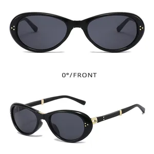 Chic oversized foldable black sunglasses for women featuring a 0-degree front view perspective