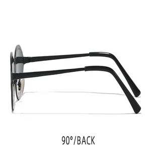 Detailed side and back view of vintage black cat-eye sunglasses with lightweight narrow frames