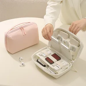 Taslon Polyester Electronics Organizer Bag Waterproof Travel Digital Storage Pouch Portable Cable Power Bank Organizer