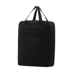 Bolsa de gimnasio negra de Taslon de gran capacidad e impermeable para viajes