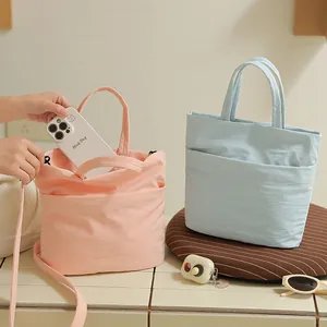 Bolso de Mano de Viaje de Poliéster Taslon de Gran Capacidad Bolso de Mano Portátil Con Correa de Hombro de Cierre Magnético Organizador
