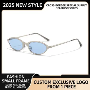 Vintage Small Triangle Cat Eye Sunglasses For Women Men 90s Chic Light Narrow Metal Frame UV400 Protection Sun Glasses