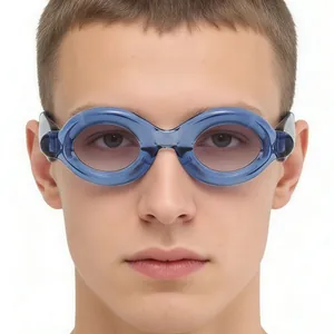 Funny blue bubble sunglasses with thick rounded frames and tinted lenses for street style.
