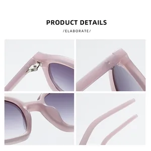 Gafas de sol ovales elegantes con montura lavanda rosada y lentes degradadas