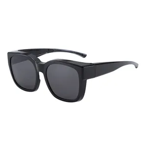 Classic black TR90 polarized fit-over sunglasses ideal for driving and outdoor sports