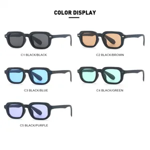 Colección de gafas de sol cuadradas retro con varios colores de lentes para verano