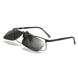 Professional polarized flip-up clip-on sunglasses for driving, fits prescription frames.